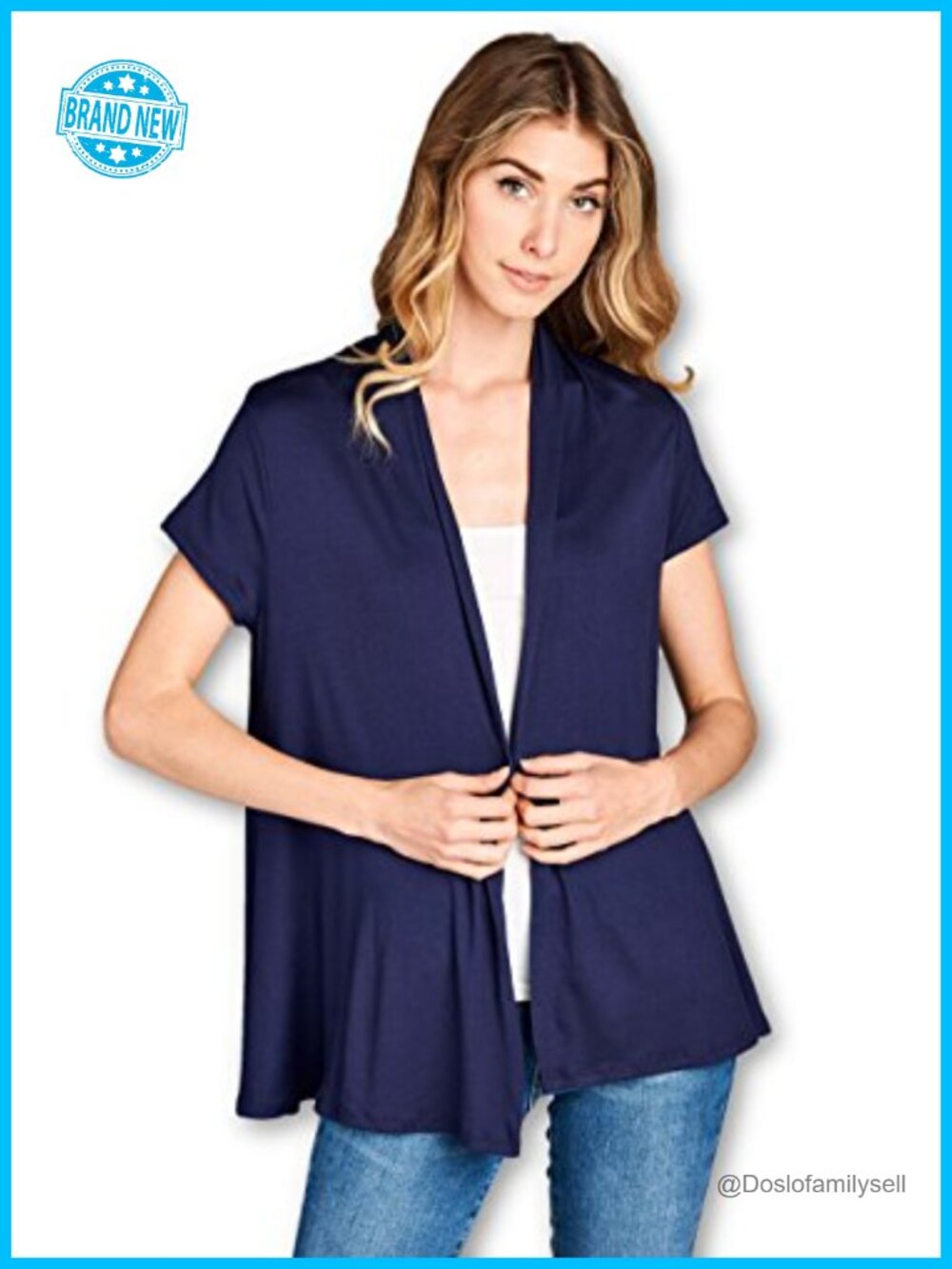 Viscose Made from Bamboo Open Front Lightweight Cardigan Short Sleeve